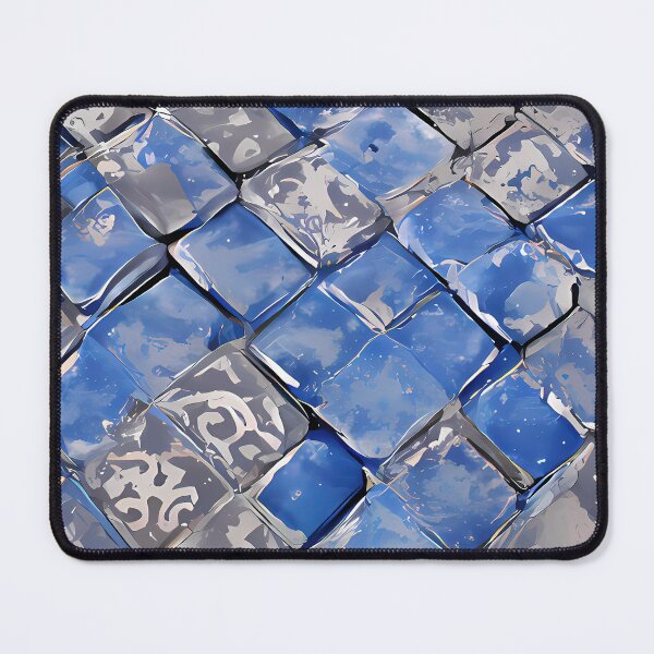 Item preview, Blue and white and grey tiles designed and sold by ReachForArt.