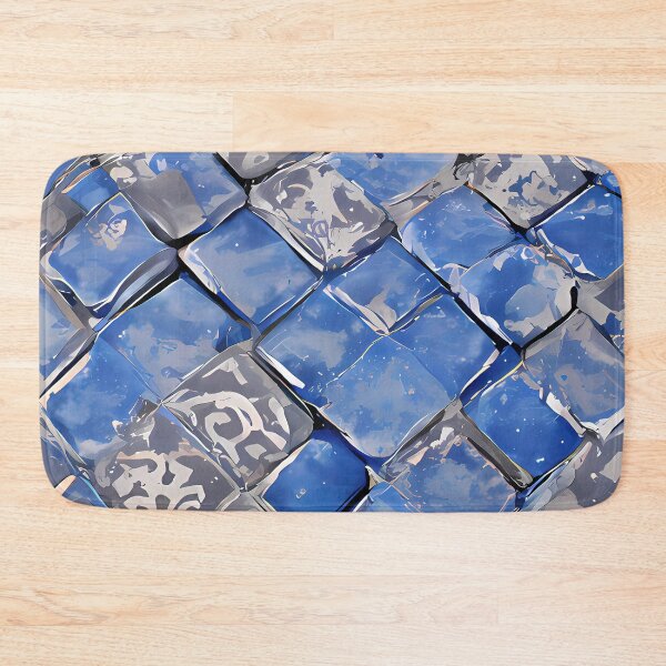 Item preview, Blue and white and grey tiles designed and sold by ReachForArt.