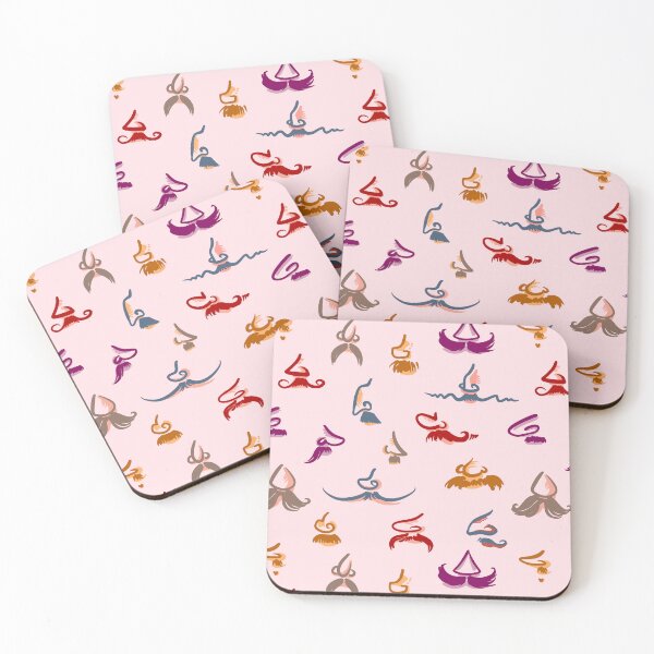 Item preview, Noses and mustaches (on light pink) designed and sold by Irina Ivanova.