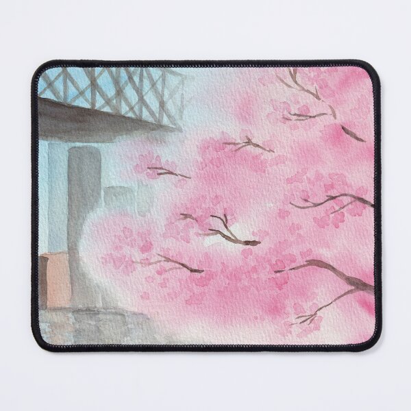 Item preview, Cherry blossom in the city, watercolor painting, loose landscape art, NYC spring view from Roosevelt Island designed and sold by fengyuhao.