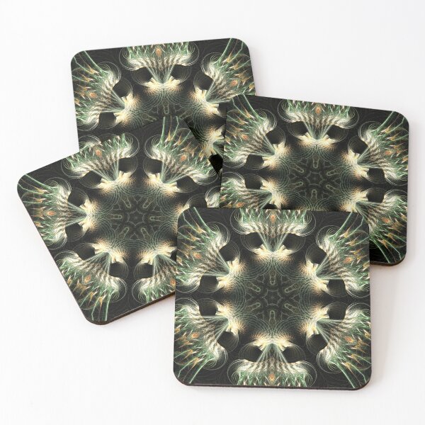 Item preview, A web of hexagrams connected by green rays designed and sold by effervescence.