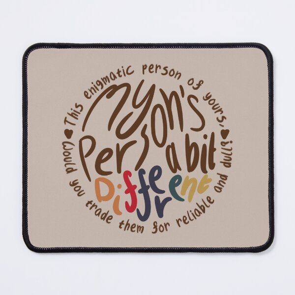 Item preview, My Person’s A Bit Different (brown bg, brown hearts, 13 ‘different’) designed and sold by RadiantDuat.