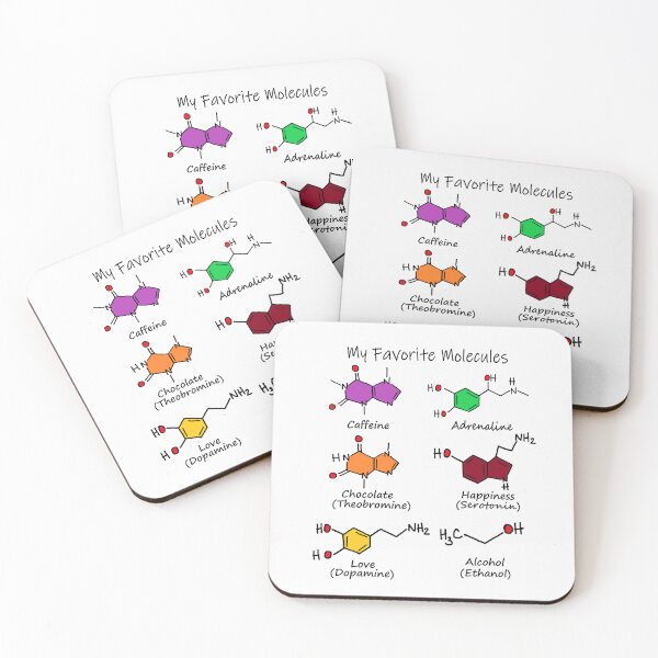Item preview, Chemistry is awesome- My Favorite Molecules: caffeine, adrenaline, chocolate, happiness, love, alcohol designed and sold by LiLohaveaplan.
