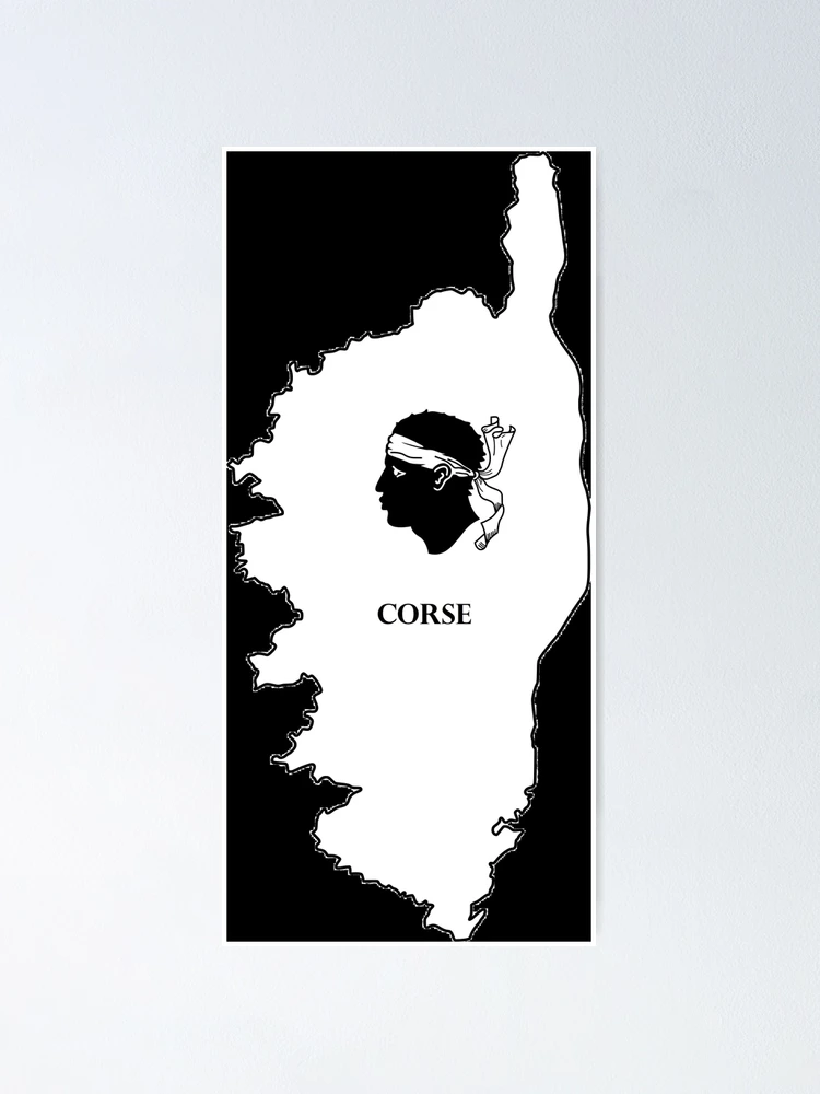 Affiche La Corse - Noir et Blanc - L'INATELIER