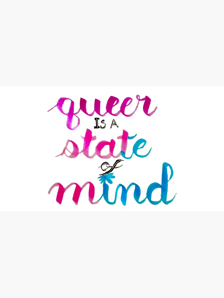 Thumbnail 7 of 7, Cap, Queer is a state of mind, hand lettered designed and sold by Melindrea.