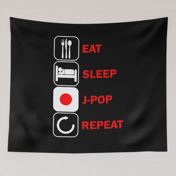 Item preview, JPop Motif Eat Sleep Japan Flag Japanese designed and sold by DerNerd.