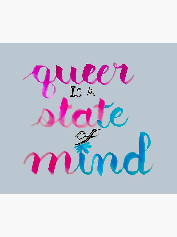 Thumbnail 5 of 5, Mouse Pad, Queer is a state of mind, hand lettered designed and sold by Melindrea.