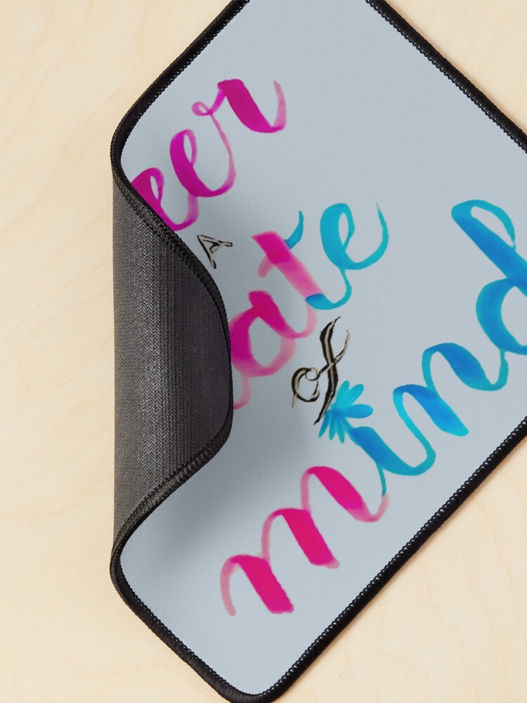 Thumbnail 2 of 5, Mouse Pad, Queer is a state of mind, hand lettered designed and sold by Melindrea.