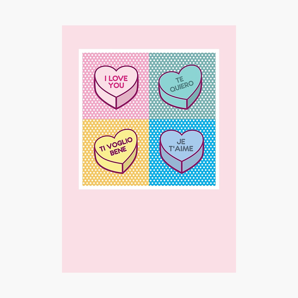 The Language of Love Conversation Candy Love Hearts Pop Art