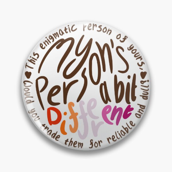Item preview, My Person’s A Bit Different (white bg, brown hearts, sunset ‘different’) designed and sold by RadiantDuat.