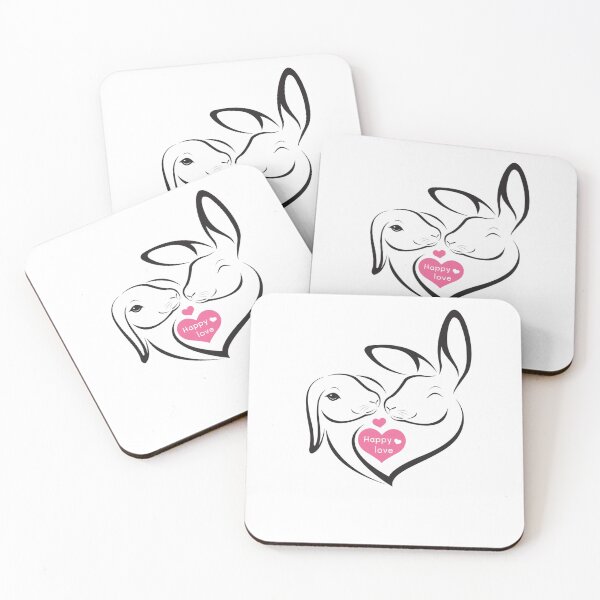 Item preview, Rabbit Couple Design And Heart designed and sold by Creativenetic.