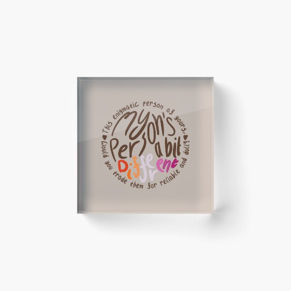 Item preview, My Person’s A Bit Different (brown bg, brown hearts, sunset ‘different’) designed and sold by RadiantDuat.