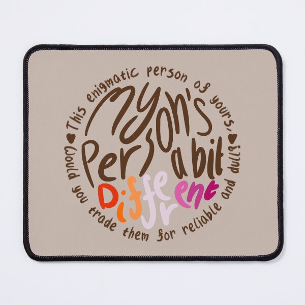 Item preview, My Person’s A Bit Different (brown bg, brown hearts, sunset ‘different’) designed and sold by RadiantDuat.