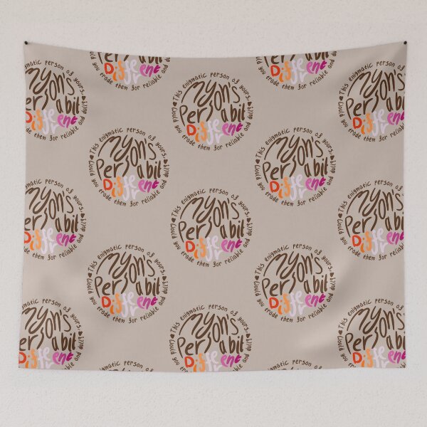 Item preview, My Person’s A Bit Different (brown bg, brown hearts, sunset ‘different’) designed and sold by RadiantDuat.
