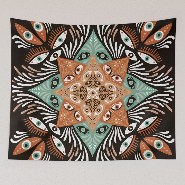 Item preview, Optical Madala – Mint & Mahogany designed and sold by Cat Coquillette.
