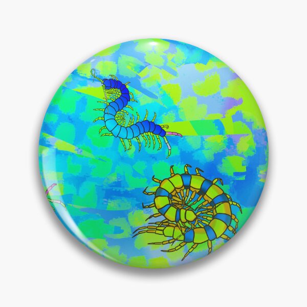 Item preview, Aqua and Chartreuse Centipedes | Chilopoda Pattern on Cheetah Print designed and sold by techno-mantis.