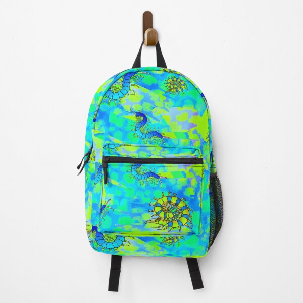Item preview, Aqua and Chartreuse Centipedes | Chilopoda Pattern on Cheetah Print designed and sold by techno-mantis.
