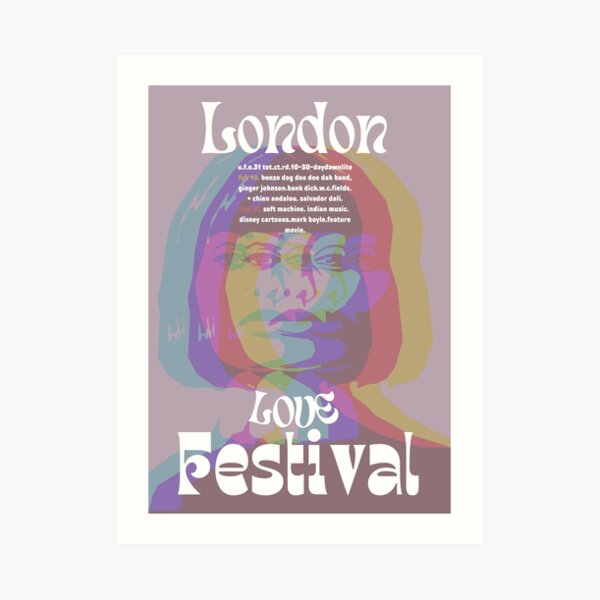 London Love Festival Poster 1960s Psychedelic Art Board Print for Sale by  adrienne75