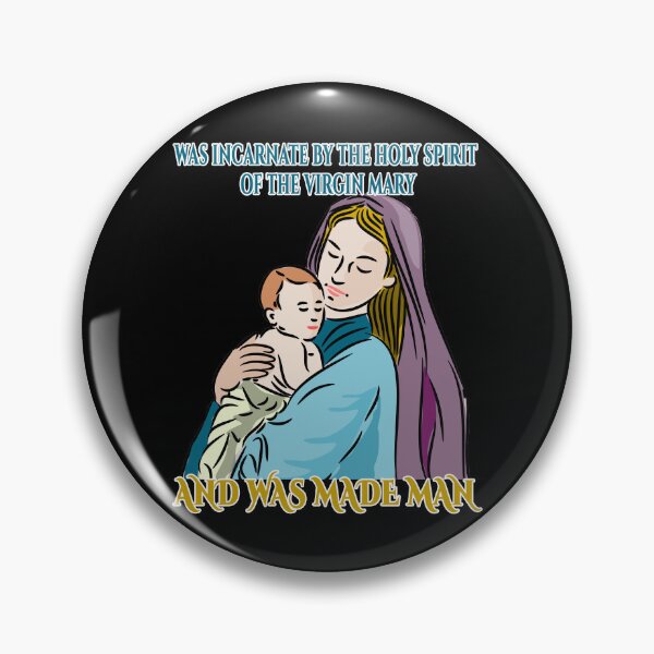 Item preview, Catholic shirt with prayer text from the Creed. Virgin Mary with the Baby Jesus - Roman Catholic Prayer | Traditional Catholic Gift designed and sold by TeesForTheWorld.