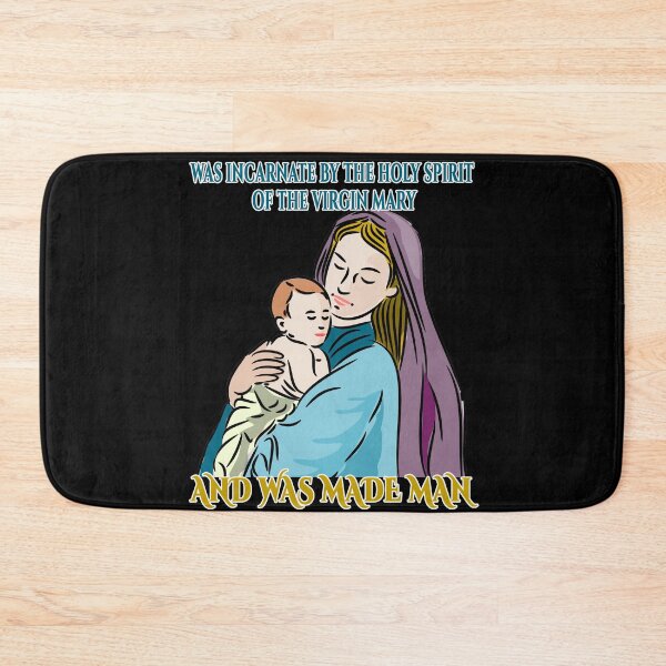 Item preview, Catholic shirt with prayer text from the Creed. Virgin Mary with the Baby Jesus - Roman Catholic Prayer | Traditional Catholic Gift designed and sold by TeesForTheWorld.