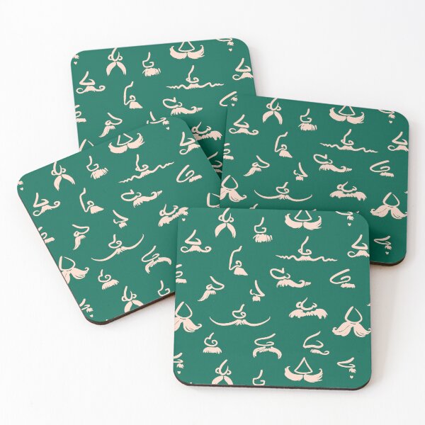 Item preview, Noses and mustaches (on dark green) designed and sold by Irina Ivanova.