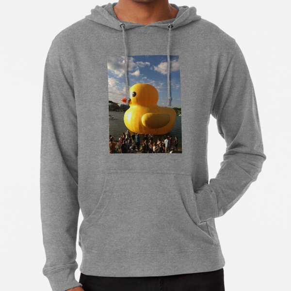 Yellow Swimming Duck Mans Long Sleeve Hoodie Casual Pocket Hooded Sweatshirt