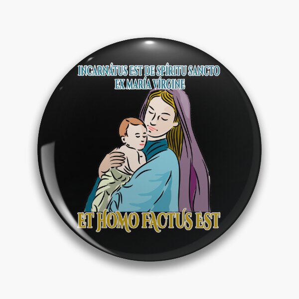 Item preview, Catholic shirt with Latin text from the Credo - Creed. Virgin Mary with the Baby Jesus - Latin Mass | Traditional Catholic Gift designed and sold by TeesForTheWorld.
