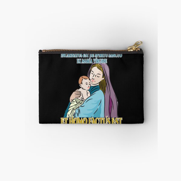 Item preview, Catholic shirt with Latin text from the Credo - Creed. Virgin Mary with the Baby Jesus - Latin Mass | Traditional Catholic Gift designed and sold by TeesForTheWorld.
