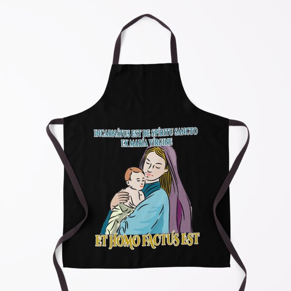 Item preview, Catholic shirt with Latin text from the Credo - Creed. Virgin Mary with the Baby Jesus - Latin Mass | Traditional Catholic Gift designed and sold by TeesForTheWorld.