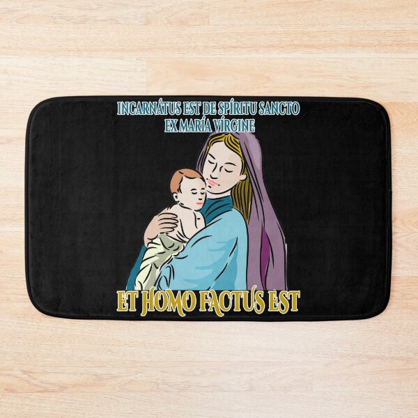 Item preview, Catholic shirt with Latin text from the Credo - Creed. Virgin Mary with the Baby Jesus - Latin Mass | Traditional Catholic Gift designed and sold by TeesForTheWorld.