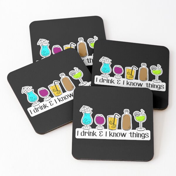 Item preview, I DRINK and know THINGS - FUNNY cocktail lovers - bottoms UP face DOWN - day drinking PARTY designed and sold by originalsusie.