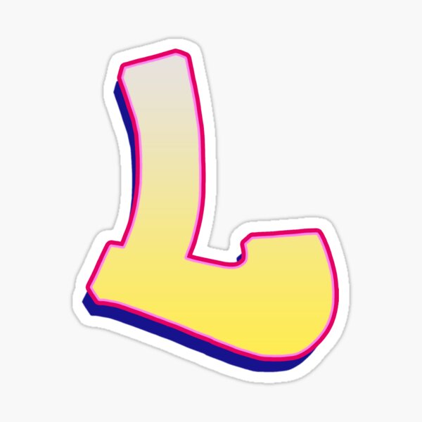 Letter L - Yellow/Pink Sticker