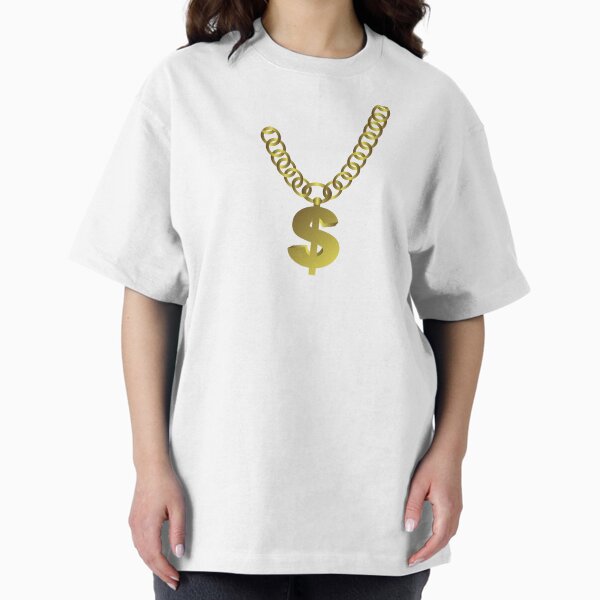 T-shirt Imprimé Dollars Avec Chaîne Décorative - Taille UK 8/10/12, Multicolore, Neuf Sans étiquette