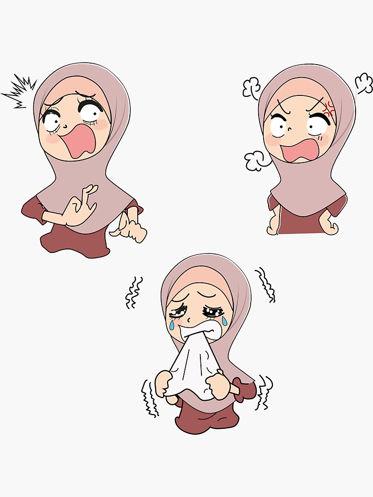 Muslim women avatar set with islamic clothing name