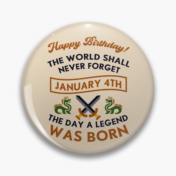 Item preview, January 4th The Day A Legend Was Born Dragons And Swords Design (Dark) designed and sold by Graograman.