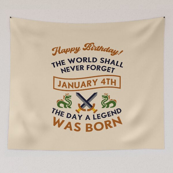 Item preview, January 4th The Day A Legend Was Born Dragons And Swords Design (Dark) designed and sold by Graograman.