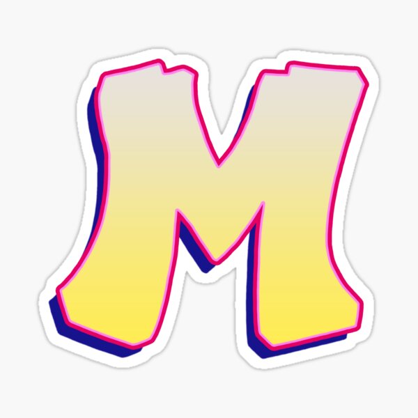 Letter M - Yellow/Pink Sticker
