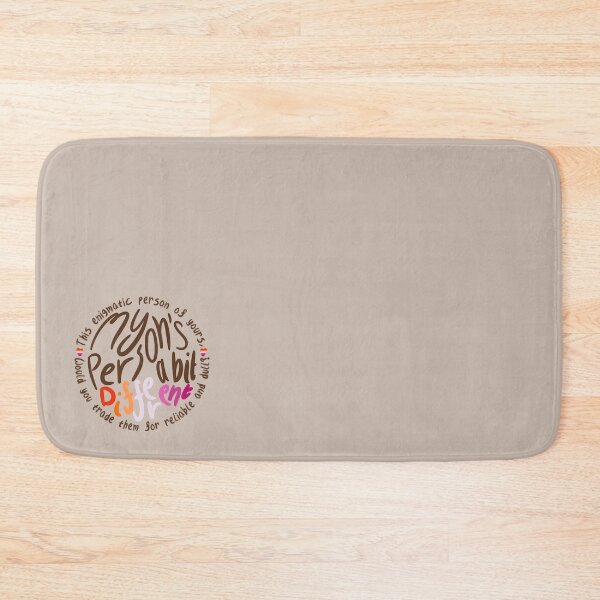 Item preview, My Person’s A Bit Different (brown bg, sunset hearts, sunset ‘different’) designed and sold by RadiantDuat.