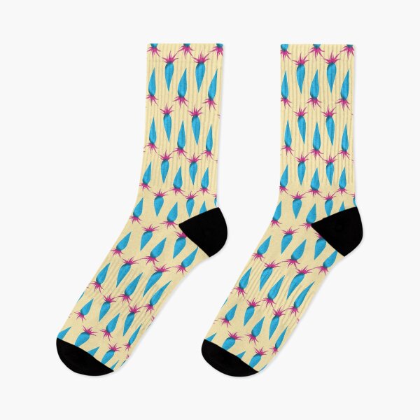 Item preview, Abstract blue and pink carrots on yellow background designed and sold by Deviarty.