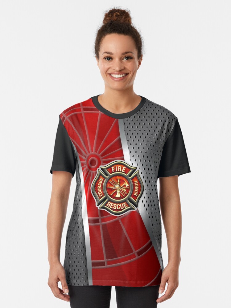 Alternate view of Firefighter Darts Shirt Graphic T-Shirt