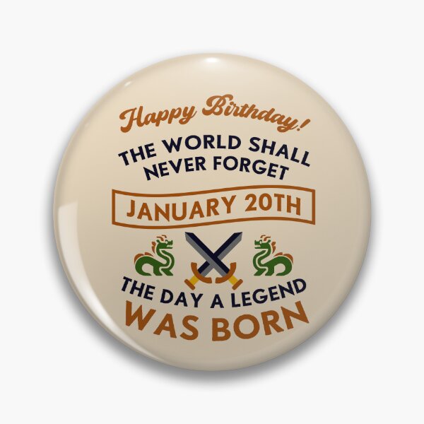 Item preview, January 20th The Day A Legend Was Born Dragons And Swords Design (Dark) designed and sold by Graograman.