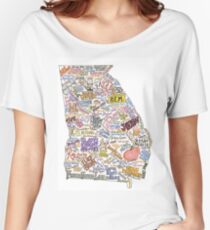Camiseta ancha Mapa de la música de Georgia
