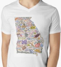 Georgia Music Map Men's V-Neck T-Shirt