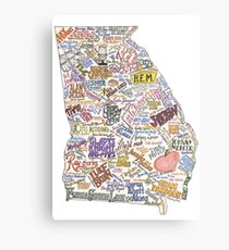 Lienzo metálico Mapa de la música de Georgia