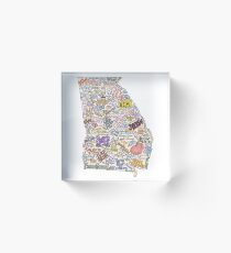 Georgia Music Map Acrylic Block