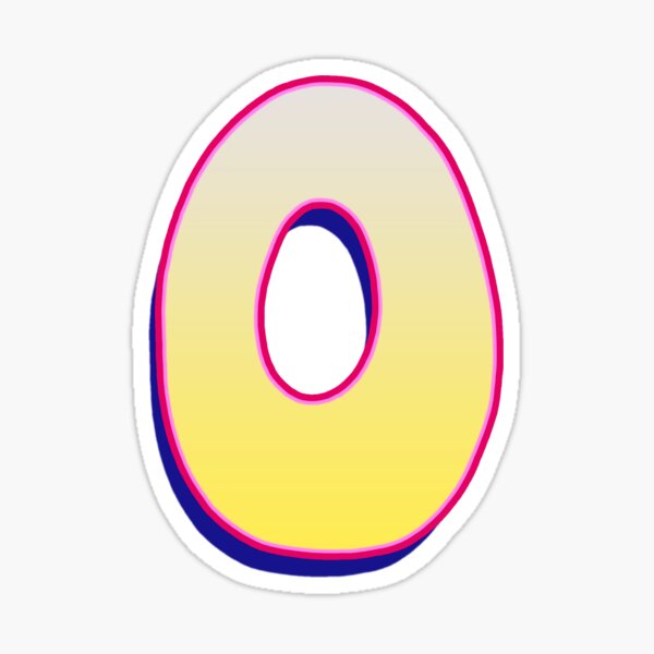 Letter O - Yellow/Pink Sticker