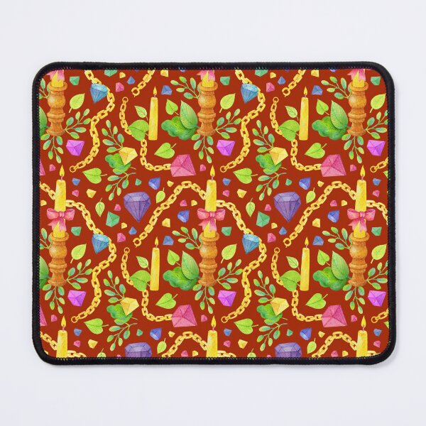 Item preview, Watercolor seamless pattern with romantic vintage candles and delicate leaves. designed and sold by 4lowpoly.