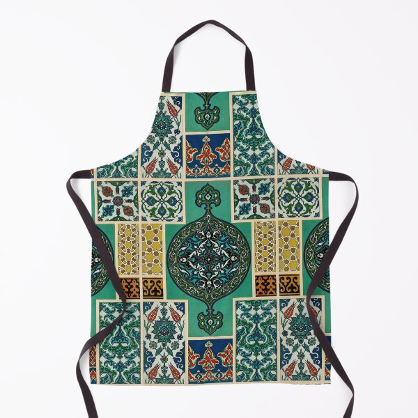 Item preview, Boho pattern in green, gold and orange colors, Ottoman pattern from L'ornement Polychrome (1888) by Albert Racinet (1825–1893) designed and sold by KaterinaLog.