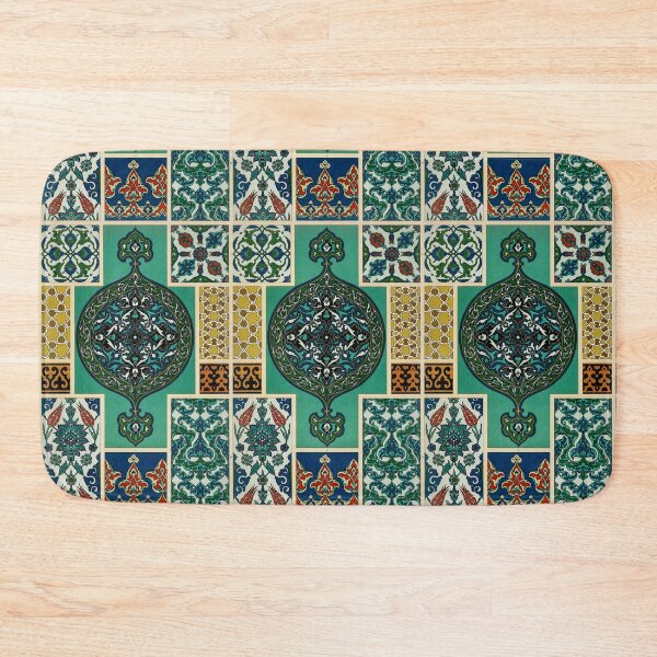 Item preview, Boho pattern in green, gold and orange colors, Ottoman pattern from L'ornement Polychrome (1888) by Albert Racinet (1825–1893) designed and sold by KaterinaLog.