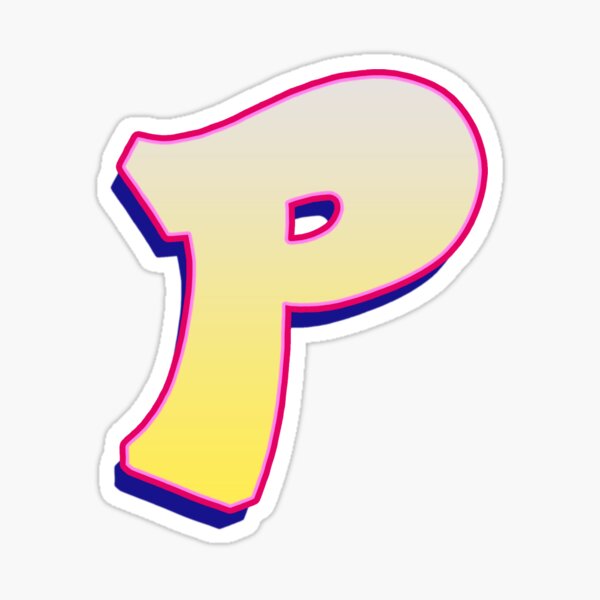Letter P - Yellow/Pink Sticker